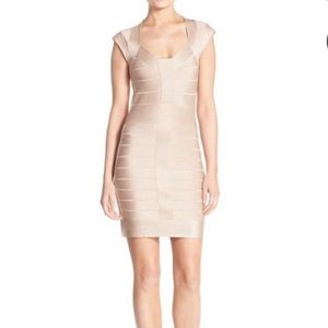 French Connection Rosy Gold Bandage Dress